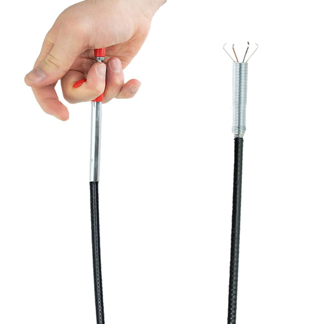 JOAM Claw Grabber (90 cm) – extra secure and comfortable grip thanks to the ergonomic handle – Drain spiral – universally applicable – Telescopic grabber for household and work – Grabber arm