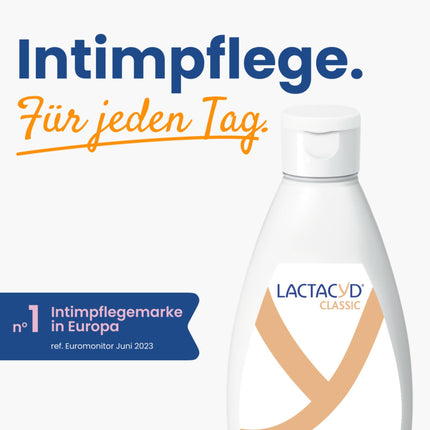 Lactacyd® Classic Intimate Wash Lotion – With adjusted pH and natural L-lactic acid – Clinically tested &amp; approved – 200 ml