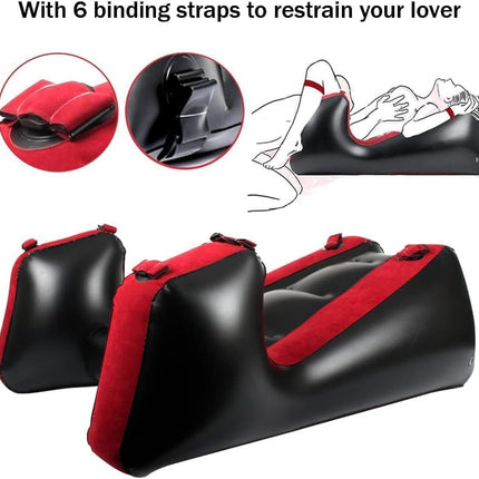 Sex Sofa Sex Furniture Pillow BDSM Sex Toys Inflatable Pillow for Couple Sexual Position Support Multifunctional Ramps，PVC Flocked Sex Chair Ramp Furniture with Bondage