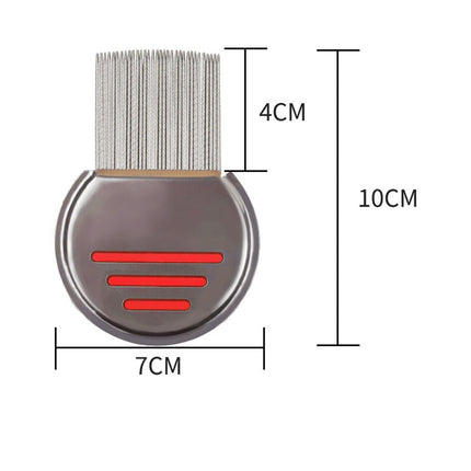 2 Pack Smooth Lice Comb, Stainless Steel Extra Fine Nits Comb, Reusable Metal Lice Comb, For Children, Pets and Adults, Head Lice Treatment (Red and Green)