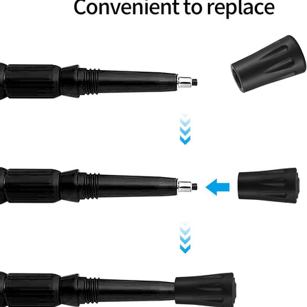 16 PCS Nordic Walking Poles Rubber Buffer, Nordic Walking Pads Rubber Buffer for Hiking Poles Trekking Poles Walking Poles Asphalt Gravel Mountains Hiking Rubber Stopper Attachments