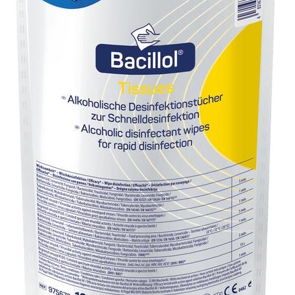 Bacillol Tissue 975673 Disinfectant Wipes Refill Bag, 100 Wipes