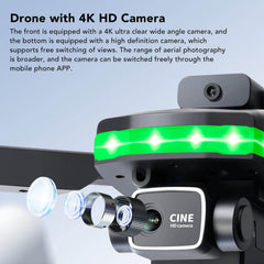 FPV Drones, 1080P WiFi Drone with 4K HD Dual Camera, Gesture Control RC Quadcopter for Beginners, Foldable Drone with Built-in Battery and Carrying Case, Automatic Hovering