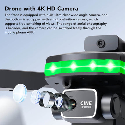 S162 FPV RC Drone, 4K HD Dual Camera WiFi Quadcopter with Waypoint Flying, Adjustable Speed, 360° Flips, Automatic Photography, Automatic Hovering,