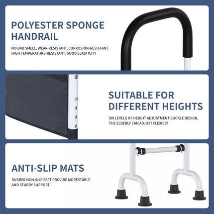 VexNook Standing Aid for Seniors - 6 Height-Adjustable Supports, Robust Steel Construction with Anti-Slip Feet, Load Capacity up to 300 lbs, Ideal for More Safety and Comfort When Standing Up