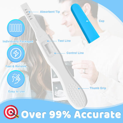 Pregnancy Test, Early Detection HCG Urine Midstream Test, Results within 5 Minutes, Over 99% Accurate Fertility Test, Pregnancy Test, 25mIU/ml, 5 Pack