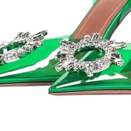 AQQWWER Heels Transparent High Heel Women's Sandals High Heel Straps Women's Shoes (Size: 37 EU)