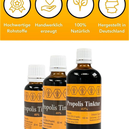 Nordbienchen® 20ml Propolis Tincture with 40% Propolis from our own beekeeping – Bee Propolis Extract – Propolis Drops in the best beekeeping quality – No additives