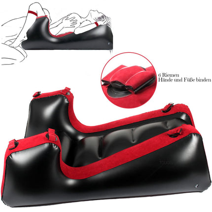 2023 New!Handcuffs Sex Bed Inflatable Bed with Handcuffs Ankle Cuffs,Multipurpose Inflatable Sofa Sex Furniture Bondage Set Restraint Set,Sex Pillow Lumbar Cushion Bed for Couples Extreme Sex