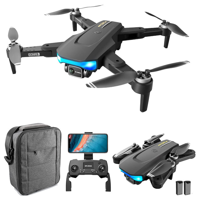 Goolsky Drone with Camera 6K LS-38 GPS 5G Wifi EIS Brushless Motor Anti-Shake Gimbal Video Aerial FPV Quadcopter Smart Follow Mode Gifts for Kids Adults Backpack Package 2 Batteries