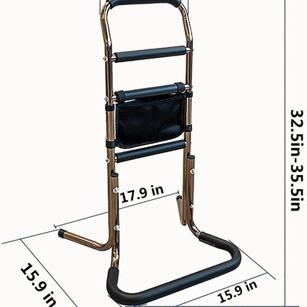 COJJ Mobile Standing Aid, Standing and Sitting Aid, Support Frame with 4 Handles, Elderly Sitting Aid, Standing Bed Standing Aid, Bed Handle, Height-adjustable Handle for Seniors, Load Capacity 136 kg…