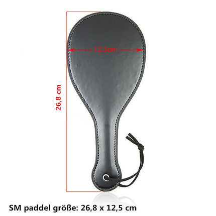 Hanyi Leather SM Paddle Fetish Bondage Role Play Spanking Paddle Sex Toy, Black
