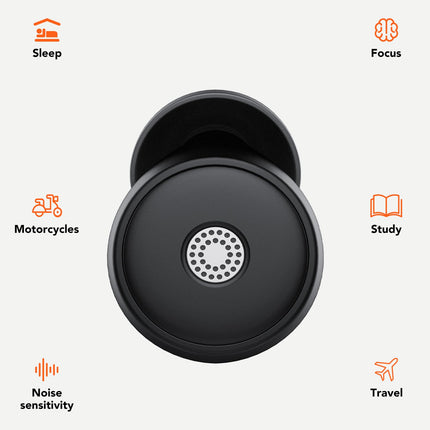 Earplugs for Sleep Noise Cancellation -45dB, Soft and Reusable Silicone Hearing Protection Earplugs with 8 Earplugs and Carrying Case, for Sleeping, Concerts, Working, Studying, Traveling, Black