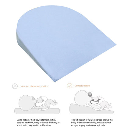 ohfruit Anti-Vomiting Pillow, Inclined Pillow, Anti-Reflux, Colic Pillow, Foam Pillow, 12-15 Degree Incline, Memory Foam, Children's Support Pillow, Gray