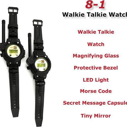SpyX 10538 Spy Wrist Talkies for Kids - Hands-free secret communication via disguised walkie-talkies for fun spy missions - Includes watch disguise and Morse code option, 6+