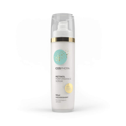 Cosphera - Retinol Performance Serum 50 ml - with hyaluronic acid - vegan high-dose concentrate gel for face, neck - anti-wrinkle moisturizing treatment for women and men