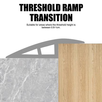 RANJIMA Self-adhesive transition profile, PVC threshold ramp, entry strips, transition strip floor, height adjustment profile, door rail, transition rail without drilling for carpet tiles (gray, 1 m x 5 cm)