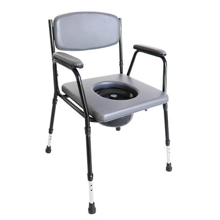 PEPE Mobility - Padded Commode Chair for Seniors, Height Adjustable, with Bucket, Armrest, Commode Chair for Adults