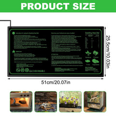 CJBIN Plant Heating Mat with Thermostat, 30W Plant Heating Mat, Waterproof Indoor Greenhouse Heating Mat for Seedlings, Heating Mat for Plants, Greenhouse and Reptiles, 20 * 10in