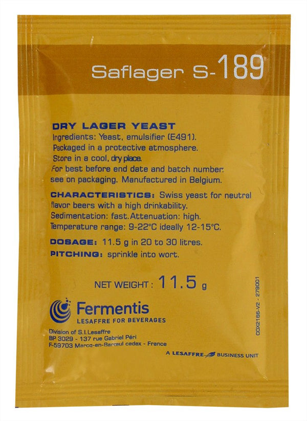 Fermentis Saflager S-189 11.5g bottom-fermenting brewer's yeast