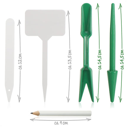 com-four® 68-piece plant growing kit - indoor greenhouse for growing plants - indoor and outdoor growing kit - planter with seedling pots and accessories (68-piece - growing kit green/white)