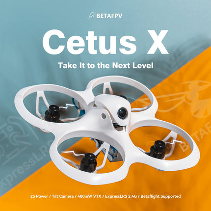 BETAFPV ExpressLRS Cetus X 2S Brushless Quadcopter with F4 1S 15A Flight Controller 1103 11000KV Motor M04 VTX C04 FPV Camera Betaflight Support for FPV Beginners to Fly Faster Farther