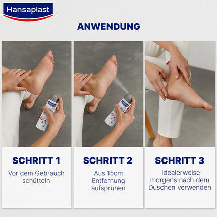 Hansaplast Silver Active Foot Spray (150 ml), foot deodorant anti-perspirant with 72-hour protection against foot odor and sweat, active complex with silver ions