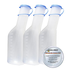 Tiga-Med Urinal Bottle 1Ltr. for Men Set of 3 Urinal Bottles made of sturdy PP material Urinal with Lid