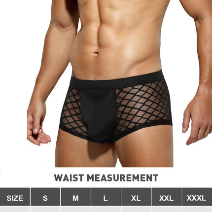 Casey Kevin Boxer Shorts Men Transparent Underwear Men See-Through Lingerie Underpants Shorts