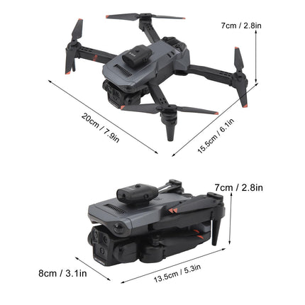 Drones with Camera for Adults and Kids, 4K HD Foldable RC Quadcopter with 3 Cameras, One-Key Takeoff/Landing, Gravity Induction, 4-Way Obstacle Avoidance