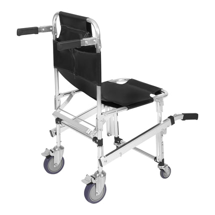 VonVVer Stair Chair for Seniors, Foldable, 160KG Load Capacity - Evacuation Chair for Stairs with Safety Belts, Stair Lift, Stair Climber, Wheelchair, Emergency Stair Climbing Wheelchair (Black)