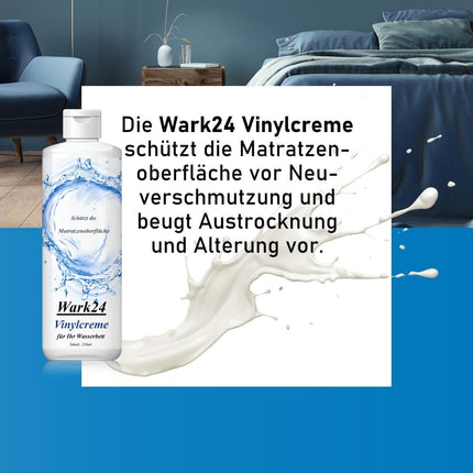 Wark24 Vinyl Cream 250ml - Vinyl Care for Waterbeds - Vinyl Cream also for water mattress vinyl, other vinyl types, and plastic surfaces - Leaves a smooth protective film (1 pack)