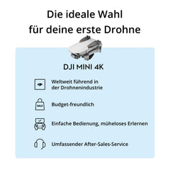 DJI Mini 4K, drone with 4K UHD camera for adults, under 249 g, 3-axis gimbal stabilization, 10 km video transmission, auto-return, wind resistance, 1 battery for 31 min flight time, C0, QuickShots