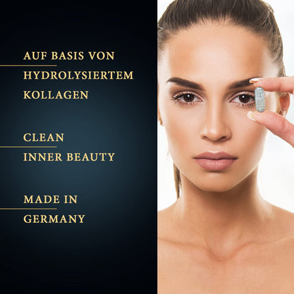Satin Naturel Collagen Complex with Hyaluronic Acid - 180 Capsules - High-Dose Hyaluronic Acid Collagen Capsules - Enriched with Vitamin C, Elastin, and Spirulina - No Additives - Made in Germany