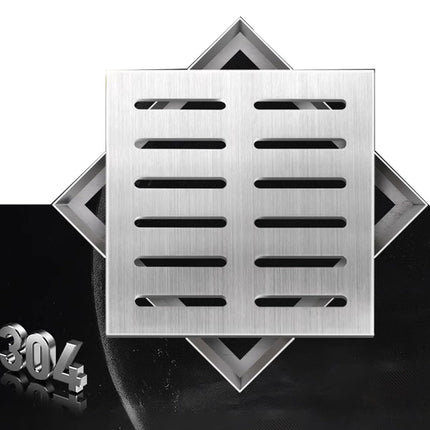 Outdoor Drain Grate, 304 Stainless Steel Square Drain Covers, Heavy Duty Wastewater Grate, Cover and Frame (20 x 20 x 2 cm)