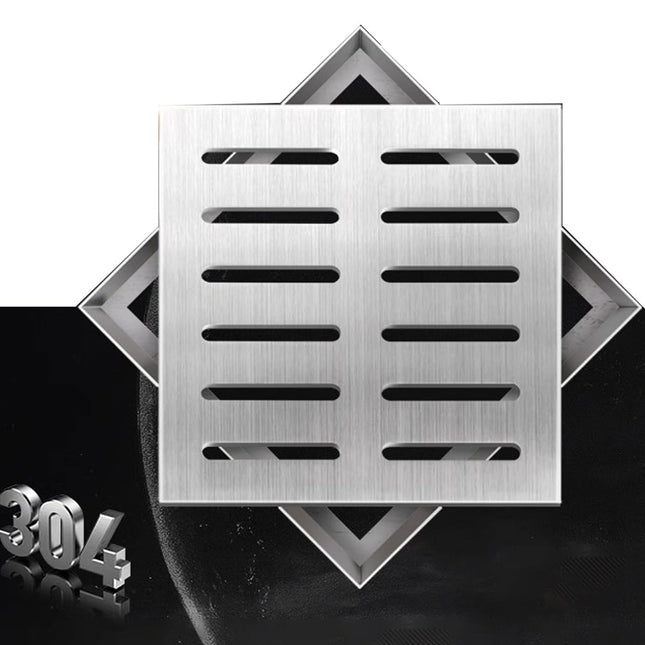 Outdoor Drain Grate, 304 Stainless Steel Square Drain Covers, Heavy Duty Wastewater Grate, Cover and Frame (20 x 20 x 2 cm)