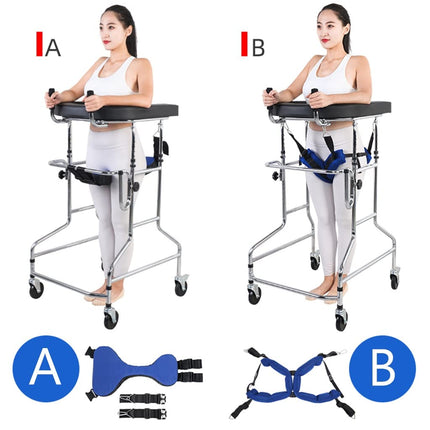 Upright Walker, Rollator Walker for Adults, Robust, Height-Adjustable Walking Aids with 4 Lockable Universal Wheels, Seat Cushion, Armpit (S: 100-125cm-A)