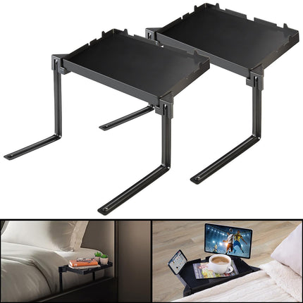 Carlo Milano Smartphone Tray: Set of 2 foldable bedside trays, 34 x 22 cm, load capacity up to 3 kg, black (tray table, breakfast tray, iPhone charging cable)