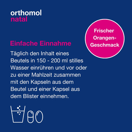 Orthomol Natal - Micronutrients for pregnancy and breastfeeding - with folic acid, other vitamins and zinc - Granules/Capsules, 30 daily portions