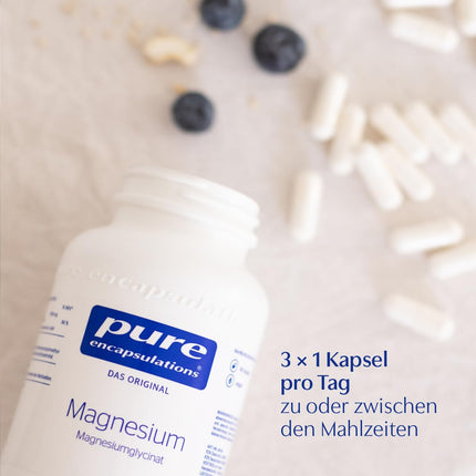 Pure Encapsulations Magnesium Glycinate | 180 Capsules (2-month supply) | Organically bound magnesium | Contributes to the reduction of tiredness and fatigue | Highly absorbed by the body