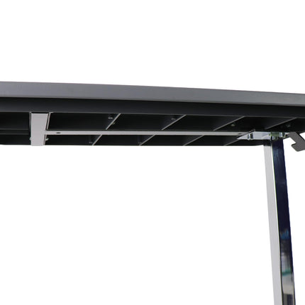PEPE Mobility - Overbed table on castors, height adjustable, robust structure, mobile side table for nursing bed, hospital C shape, black