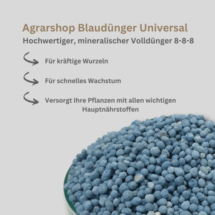 Agrarshop Blue Fertilizer Universal 25 kg Blue Grain Lawn Fertilizer Garden Fertilizer Flowers