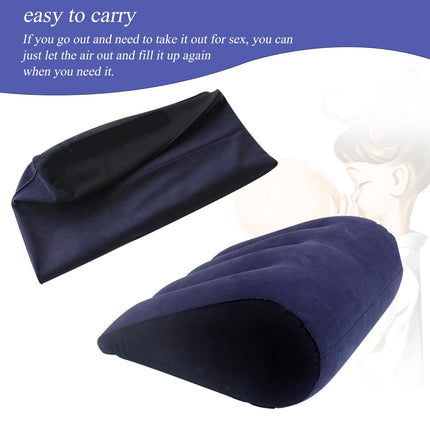 Inflatable Sofa Triangle Sex Pillow Ramps Lumbar Pillow, Inflatable Pillow Sex Furniture, BDSM Furniture Set with Sex Dice Couple, Nipple Clamps, Inflatable Bed, Sex Toys for Couples Extreme Sex Position