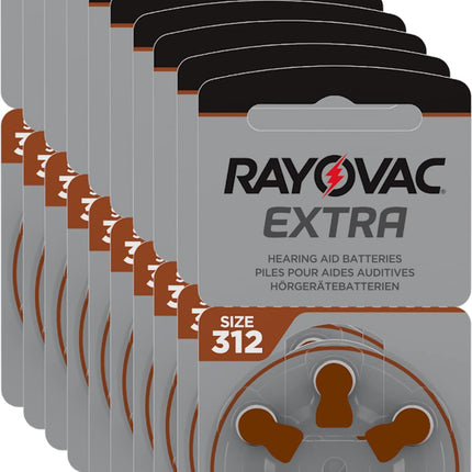 Rayovac Extra 312 batteries for the headphones PR41, 312AE, A312, DA312, P312 and PR312H, 60 pieces