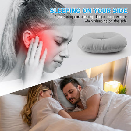KUWUNG Piercing Pillow with Hole, For Ear Against Earache, Donut Pillow, Ear Pillow, Sleeping Ring for Side Sleepers for Pain Relief, Pillow, Ear Pillow, Piercing Pillow Ear