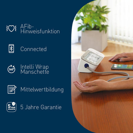 OMRON X7 Smart - Automatic Upper Arm Blood Pressure Monitor | Test Winner Stiftung Warentest 11/23 | AFib Detection | Clinically Validated - Also for Diabetics | With Free Smartphone App | 22-42 cm