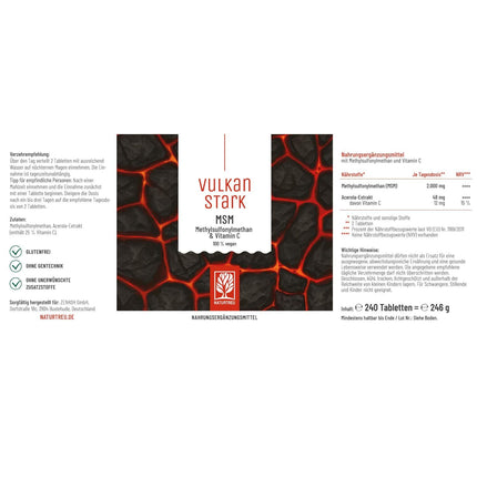 High-dose MSM tablets - 2000 mg MSM with natural vitamin C from acerola - 4-month supply - Alternative to MSM capsules - Methylsulfonylmethane, vegan, laboratory-tested