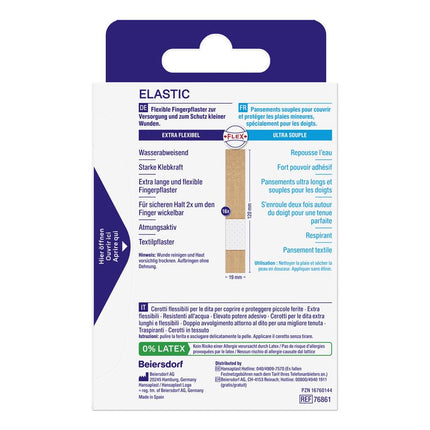 Hansaplast Elastic Fingerstrips Plasters (16 Strips), extra long wound plasters especially for wounds on the fingers, flexible and breathable finger plasters