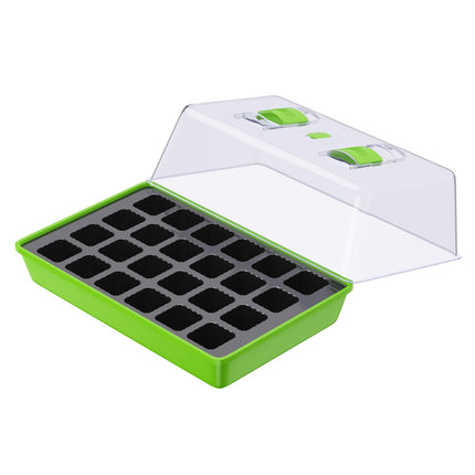 WELLGRO Grow Tray - Indoor Greenhouse with Ventilated Cover and Plant Labels - 1, 2, or 4 Pieces - 38 x 24 x 19 cm, Quantity: 1 Piece