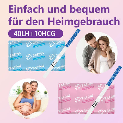 40 ovulation test strips &amp; 10 pregnancy test strips - Precise detection of ovulation and early pregnancy diagnosis